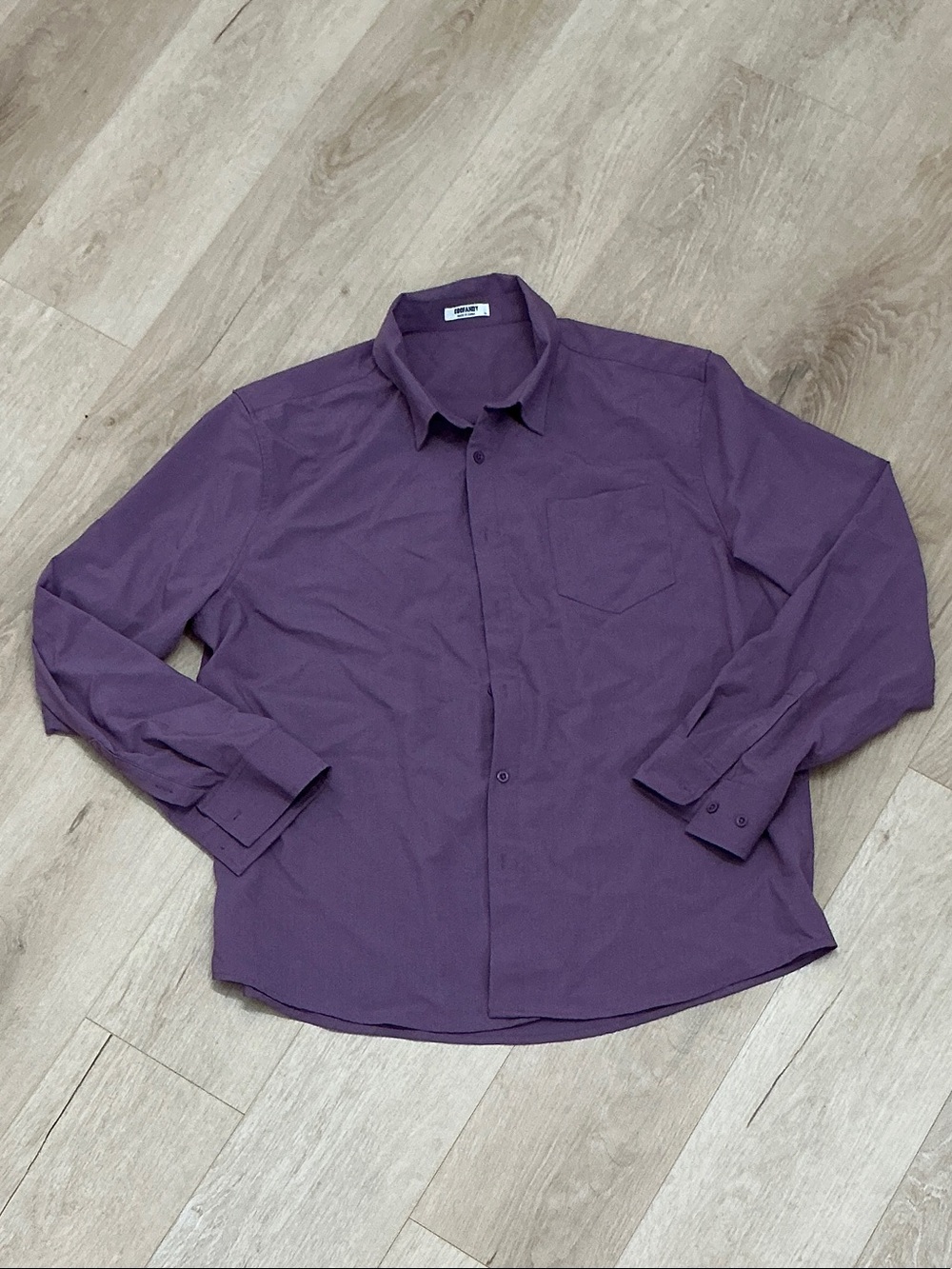 Men's Casual Button-Down Shirt in Plum